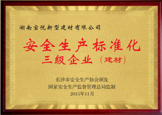 安全生產(chǎn)標準化三級企業(yè)